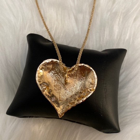 NEW! Orange Crystal Heart Pendant Necklace By Betsey Johnson - Picture 3 of 5